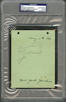 Lou Gehrig and Others Signed Album Page